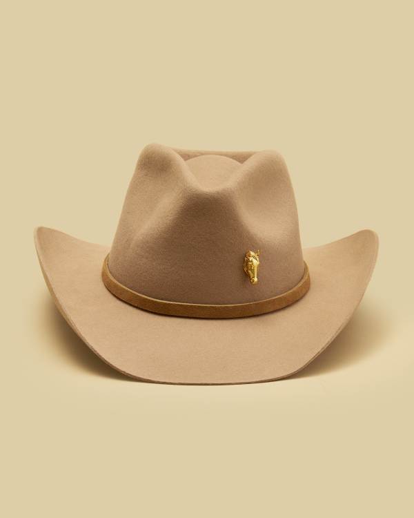 Suede Band Cowgirl Pinch Crown Hat Set
